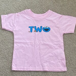 2nd Birthday Shirt - Pink Cookie Monster Kids T-Shirt